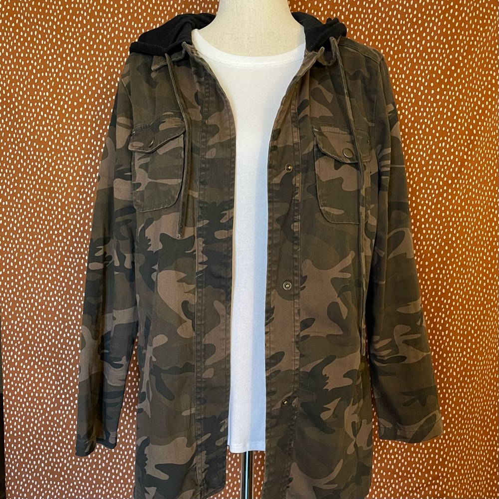 Camo Hooded Utility Jacket